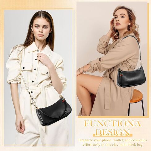 Abbylike 6 Pcs Shoulder Bag for Women with 3 Extender Chain Cherry Charm Small Leather Purse Handbag Tote Charm Kit in Kuwait