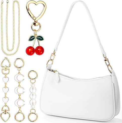 Abbylike 6 PCS Counter Bag للنساء مع 3 سلسلة موسعة Cherry Charm Small Leather Pres in Saudi Arabia