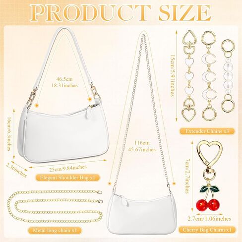 Abbylike 6 PCS Counter Bag للنساء مع 3 سلسلة موسعة Cherry Charm Small Leather Pres in Saudi Arabia