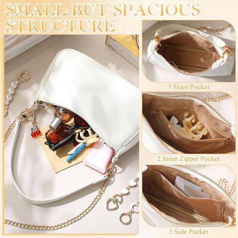 Abbylike 6 PCS Counter Bag للنساء مع 3 سلسلة موسعة Cherry Charm Small Leather Pres in Saudi Arabia