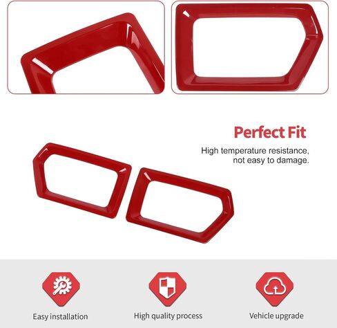 Jimen Fit for Jeep Compass 2021-2024, 2PCS Front Bumper Grille Cover Trim (Red) in Kuwait