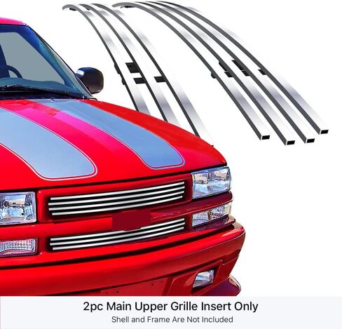 APS متوافق مع Chevy Blazer 1998-2005 و 98-04 S-10 Criss Cross Main Appert Stains Stains SS Billet Grille Grille Insert C65705a in Kuwait