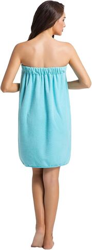 Womens Towel Wrap Bath Robe Lightweight Spa Body Wrap Shower Adjustable Snap Closure in Saudi Arabia