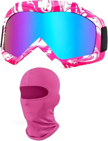 OTG Motorcycle Goggles with Balaclava ATV Dirt Bike Motocross Riding Goggles Racing Skiing Goggles for Women Girls in Kuwait