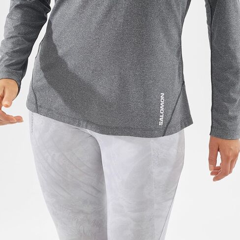 Salomon Women's Standard Cross Run LS TEE W-DEEP Black-Heather XL in Saudi Arabia