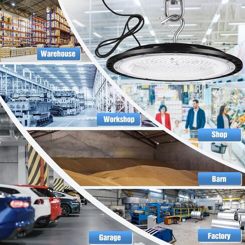 12 Pack 150W UFO LED High Bay Lights,IP66 Waterproof,120VAC,21000LM 5000K Daylight, 660W MH/HPS with Plug Commercial Bay Lighting for Barn,Gym,Factory,Warehouse,Shop,Workshop,Gym,Garage in Saudi Arabia
