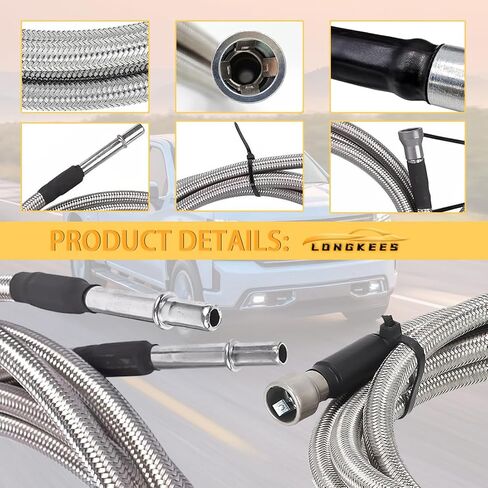 819-816 Stainless Steel Braided Fuel Lines Kit Compatible with 2004-2010 Silverado 1500 2500 3500 Sierra 1500 2500 3500 in Saudi Arabia