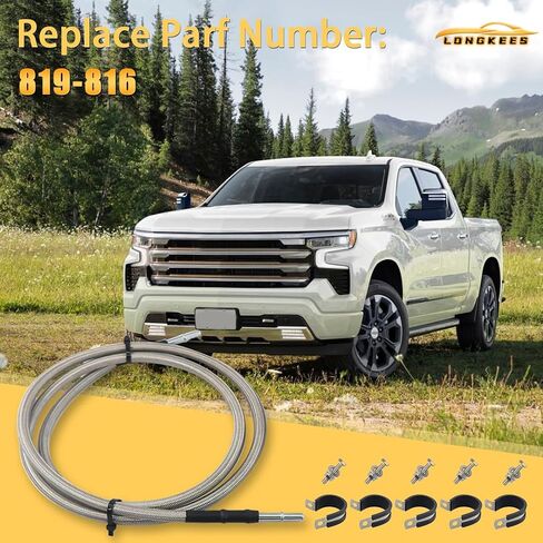 819-816 Stainless Steel Braided Fuel Lines Kit Compatible with 2004-2010 Silverado 1500 2500 3500 Sierra 1500 2500 3500 in Saudi Arabia