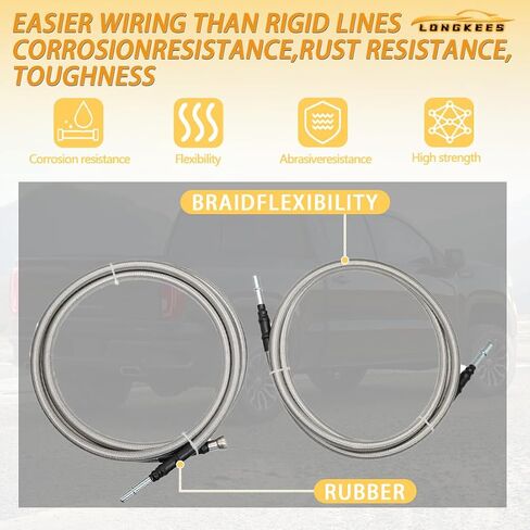 819-816 Stainless Steel Braided Fuel Lines Kit Compatible with 2004-2010 Silverado 1500 2500 3500 Sierra 1500 2500 3500 in Saudi Arabia