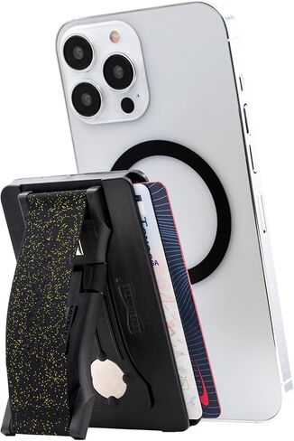 LOVEHANDLE Phone Wallet with Kickstand and Adapter Ring for MagSafe, Phone Card Holder, Wireless Charging Compatible, Wallet Compatible with MagSafe - Crystal Clear Glitter in Saudi Arabia
