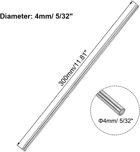 3mm x 300mm 304 Stainless Steel Solid Round Rod Lathe Bar Stock for DIY Crafts Model Car Helicopter Airplane - 2pcs in Saudi Arabia