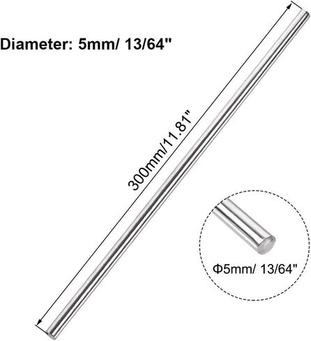 3mm x 300mm 304 Stainless Steel Solid Round Rod Lathe Bar Stock for DIY Crafts Model Car Helicopter Airplane - 2pcs in Saudi Arabia