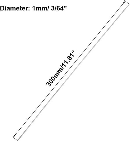 3mm x 300mm 304 Stainless Steel Solid Round Rod Lathe Bar Stock for DIY Crafts Model Car Helicopter Airplane - 2pcs in Saudi Arabia