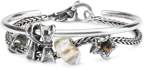 Trollbeads Sterling Silver Bracelet - سوار سلسلة Foxtail المصنوع يدويًا | الفضة 925 | تصميم من قبل ليز aagaard in Saudi Arabia