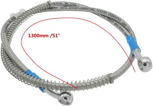 S SYUU 1300mm 130cm M10 Reinforced Hydraulic Brake Oil Hose Line Banjo Fitting Stainless Steel End Braided Cable Compatible with for Motorcycle Pit Dirt Bike Enduro Motocross Street Bikes Sport Bikes in Saudi Arabia