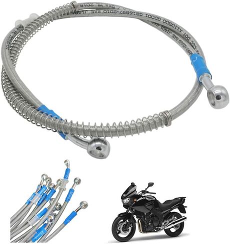 S SYUU 1300mm 130cm M10 Reinforced Hydraulic Brake Oil Hose Line Banjo Fitting Stainless Steel End Braided Cable Compatible with for Motorcycle Pit Dirt Bike Enduro Motocross Street Bikes Sport Bikes in Saudi Arabia