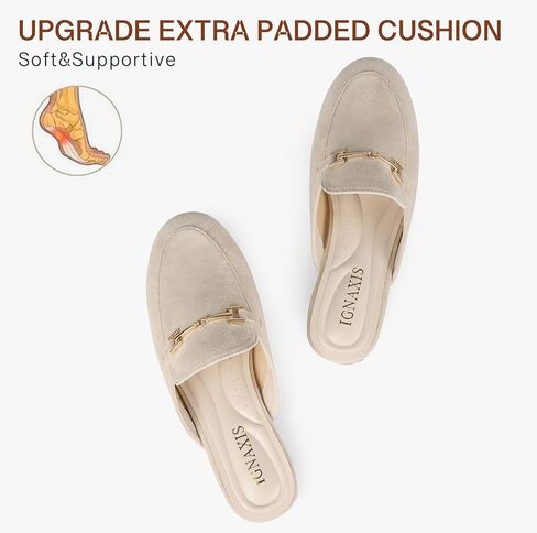 أحذية بدون كعب للنساء مسطحة بمقدمة مستديرة للنساء، بإبزيم سهل الارتداء، أحذية لوفر بدون ظهر in Kuwait