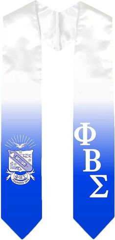 Greekgear Phi Beta Sigma Extra Fancy Diagonal Greek Graduation Stole W Crest in Saudi Arabia