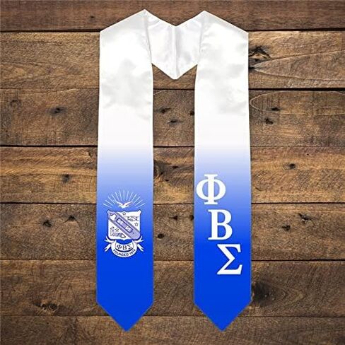 Greekgear Phi Beta Sigma Extra Fancy Diagonal Greek Graduation Stole W Crest in Saudi Arabia
