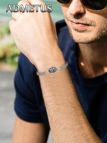 ADMETUS 925 Sterling Silver Patron Saint Bracelets | Amulet Protection Jewelry for Men with Double 7"+2" Rolo Chain in Saudi Arabia
