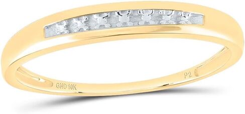 المجوهرات بواسطة Lux 10K Gold Gold Round Round Dia. مجموعة الزفاف مطابقة الكتلة 1/10 CTTW ، حجم المرأة 5-9 ، الحجم رجال 8-12 in Saudi Arabia