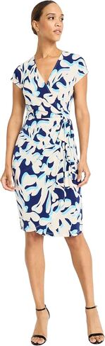 Maggy London Women's Cap Sleeve V-Neck Jersey Wrap-Side Tie Waist-Elegant Wedding Guest Dress in Saudi Arabia