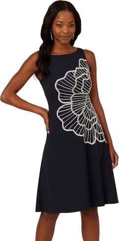 Adrianna Papell Women's Bead Crepe Midi Dress in Saudi Arabia