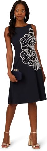 Adrianna Papell Women's Bead Crepe Midi Dress in Saudi Arabia