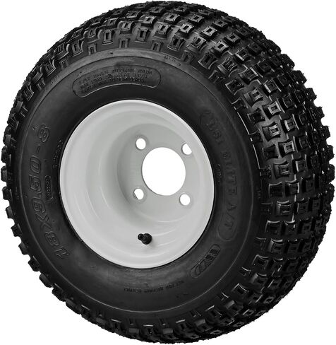 RM CART KNOBBY 18x9.50-8 إطارات عربة الجولف/إطارات ATV ومجموعة 8 بوصات من عجلة الصلب (Gloss Black) مجموعة من 4 in Saudi Arabia