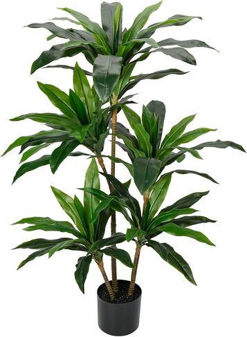 4ft Artificial Plant Fan Palm Tree Tall Faux Tropical Palm Large Fake Plant Palm Tree in Pot for Indoor and Outdoor Home Decoration in Kuwait