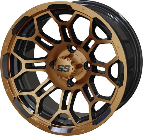 RM CART-12 "Hercules Black/Machined على إطارات 215/50-12 لذيذة (مجموعة من 4) | يناسب عربات Yamaha | إطارات عربة الجول in Saudi Arabia