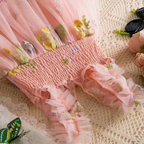 NNJXD Flower Girl's Wedding Dress Lace Sleeveless Tulle Summer Vintage Dresses in Kuwait