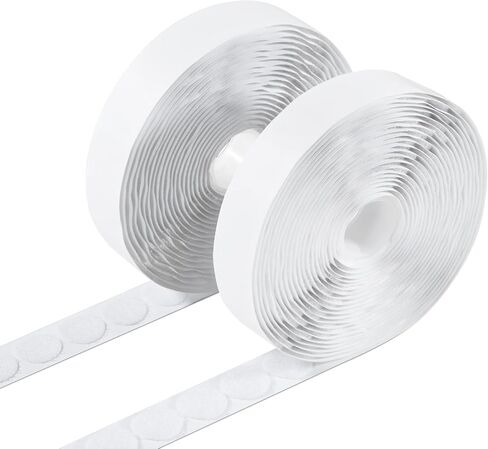 Double Sided Hook and Loop Tape 2 in x 26 ft, Nylon Hook and Loop Strips, Strong Sticky Back Picture Hanging Strips, Reusable Self-Gripping Straps with Adhesive for Home/School/Office Use (White) in Saudi Arabia