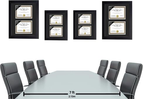 Creative Picture Frames Dual 10x12-inch Manhattan Black Double Diploma Frame | White Mat holds two 10 by 12-inch Documents in 14x24 Frame with Installed Hardware in Saudi Arabia