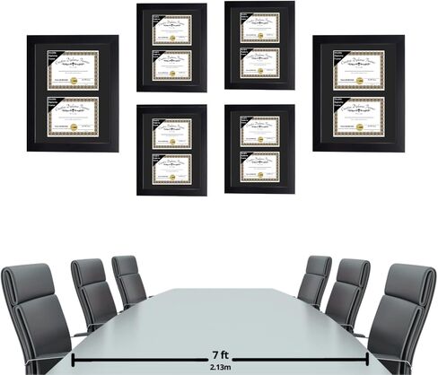 Creative Picture Frames Dual 10x12-inch Manhattan Black Double Diploma Frame | White Mat holds two 10 by 12-inch Documents in 14x24 Frame with Installed Hardware in Saudi Arabia