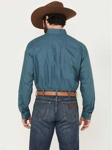 Cinch Men Geo Print Long Sleeve Button Down Western Shirt Big Green 3x in Kuwait