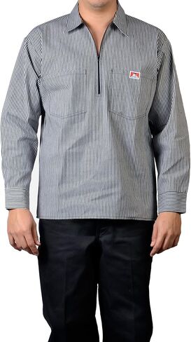 Ben Davis Men's Long Sleeve Striped Button-Up Work Shirt in Saudi Arabia