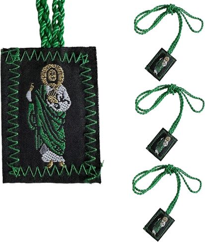3 حزمة بنية بنية Escapulario de la Virgen del Carmen ، Green San Judas Tadeo Escapularios Catolicos ، Red Virgen de Guadalupe Netclace Gift for Women Man Mexican Decoration in Kuwait