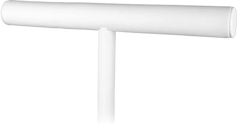 SSWBasics Large White Faux Leather T-Bar Jewelry Display Stand - Elegant Necklace and Bracelet Holder - Premium RTA Jewelry Display for Organized Presentation in Saudi Arabia