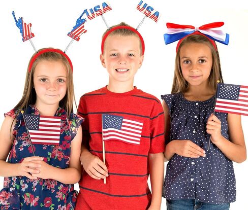 12 Pieces Patriotic Headbands Fourth 4th of July Head Boppers Headband American Flags Stars Headbands for Independence Day Celebration Parade Party Supplies in Saudi Arabia