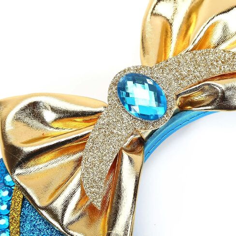 Mouse Ears Headbands For Women Adult Mouse Ear Costume Cosplay Birthday for Park Blue Party with Bows in Saudi Arabia