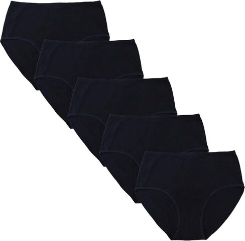 Women's Cotton Underwear Plus Size XL-5XL High Waisted Full Coverage Ladies Panties 5 Pack Briefs for Women in Kuwait
