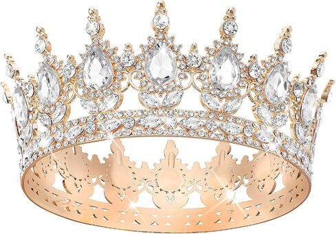 Dreshow Queen Crown for Women Rhinestone Crystal Tiara Princess Crowns Wedding Contable Corteme Association Association Hair Associor in Saudi Arabia