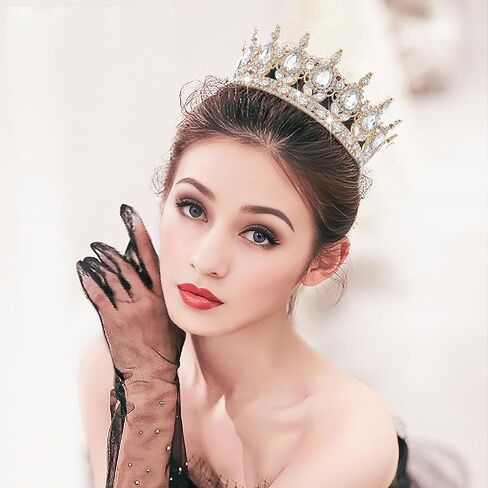Dreshow Queen Crown for Women Rhinestone Crystal Tiara Princess Crowns Wedding Contable Corteme Association Association Hair Associor in Saudi Arabia