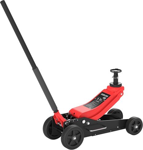 Homcom 3 Ton Big Wheel Off-Road Jack (6600 رطل) ، مقبس سيارات هيدروليكي مع سرج إضافي ، مقبس أرضي للسيارات الصلب الثقيلة للشاحنات ، سيارات الدفع الرباعي ، ATVs ، Red in Kuwait