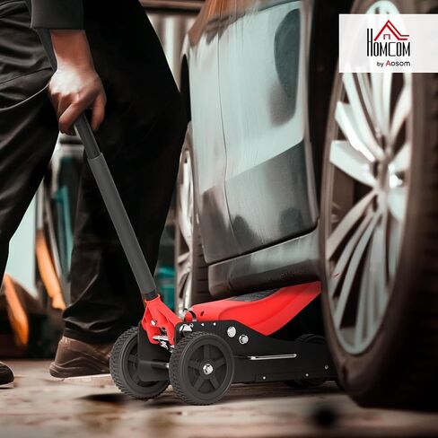 Homcom 3 Ton Big Wheel Off-Road Jack (6600 رطل) ، مقبس سيارات هيدروليكي مع سرج إضافي ، مقبس أرضي للسيارات الصلب الثقيلة للشاحنات ، سيارات الدفع الرباعي ، ATVs ، Red in Kuwait