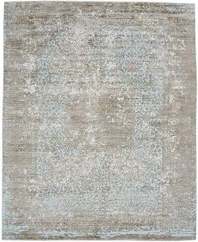 Handmade Modern Contemporary Gray Area Rug 8 x 10 in Saudi Arabia