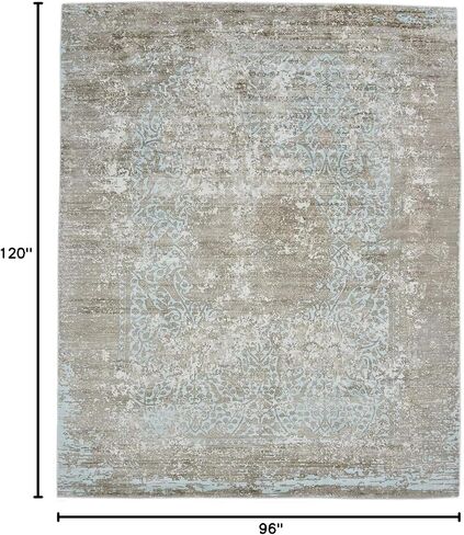 Handmade Modern Contemporary Gray Area Rug 8 x 10 in Saudi Arabia