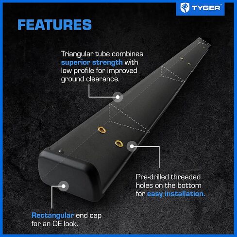 Tyger Auto 4 "Riser Running لوحات متوافقة مع 2002-2008 Dodge RAM 1500 ؛ 2003-2009 2500/3500 | Quad Cab | TG-RS2D40058 | Side Step Rails Nerf Bars ، Black in Saudi Arabia