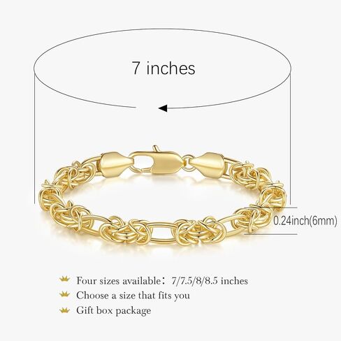 Gold Bracelet for Women 14K Gold Bracelets for Women Stack Complex yet Rhythmic Pattern Chunky Bracelets for Men 7, 7.5, 8, 8.5in in Saudi Arabia